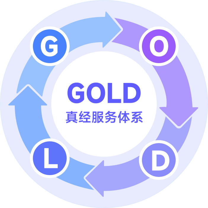 GOLD真经服务体系：目标锁定、责任分工、过程复盘、AI驱动，形成学习闭环