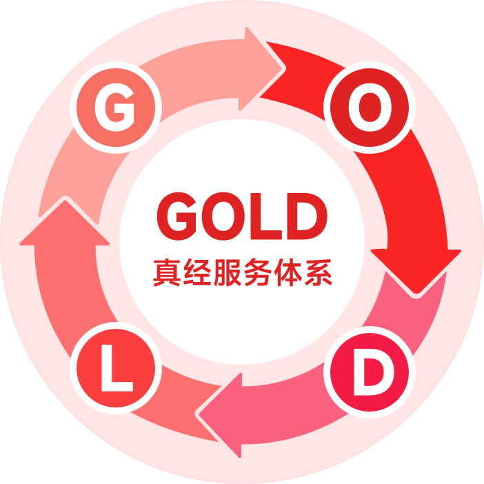 GOLD真经服务体系：目标锁定、责任分工、过程复盘、AI驱动，形成学习闭环